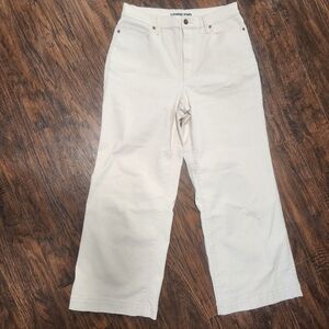 Lands End Womens Recycled Natural Wide Leg Denim Pants 12